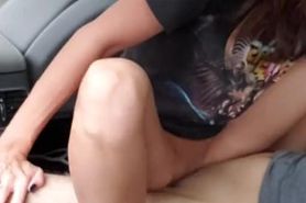 Horny Couple Fucks in Car Back to Back CreampieS in juicy pussy