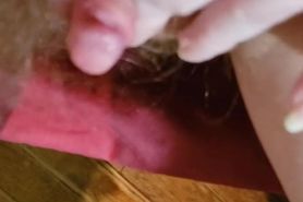 Disabled trans girl in wheelchair jerkss off micro penis begs for blow job
