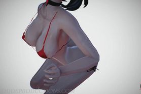 MMD SFW Sexy red Mitsu Lean On 1091 New Alpha stage