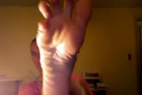 Western Woman shows Her Lovely Huge Nordic Feet in Foot Domination Video