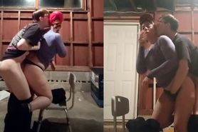 College Couple Screw In Buddy'S Shed During Public Party