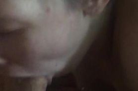 19 yo slut gaggging and drooling all over Daddy's dick and swallowing a huge throatpie