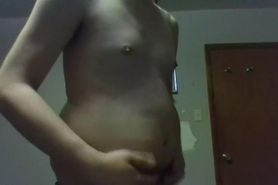 soda bloat, showing off weight gain and big cock