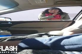 Surprise Cumshot for Arab Car Dickflash