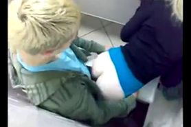 Blonde Slut Getting Fucked in a Public Toilet