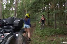 Tainster - Fully clothed lesbian sex in the woods