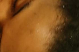 Sucking white cock in shower and cum on my face