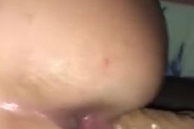 Italian girl ass drilled with big fake cock