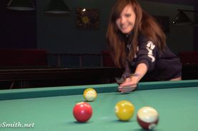 Jeny Smith playing pool - jenysmith