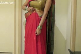 Hot Beautiful Air hostess show how to wear sari