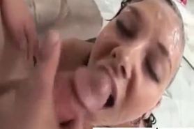 Slutty Babe Takes A Cum Bath - video 1