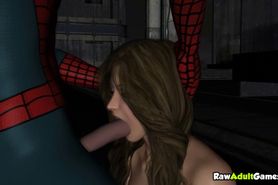 Spider man saves and fucks 3d babe