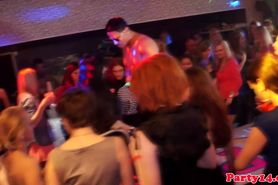 Flashing amateur babes doggystyling in a club
