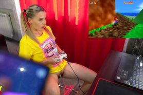 Letsplay Retro Video Game With Remote Vibrator in My Pussy - OrgasMario by JoyToy