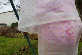 Outdoors Diaper Wetting with Transparent Rain Wear