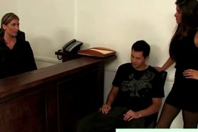 Guy gets court mandated spanking by babes