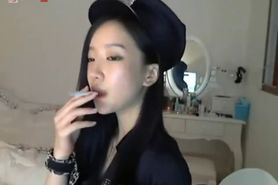Petite Korean smoking
