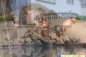 Shy Love pussy licked poolside