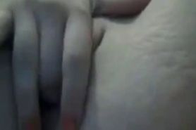 Very wet shaved teen fingers close up to the cam