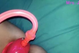 Playing With a Pussy Pump My Cunt Was So Wet and Sensitive When I Was Masturbating and Cumming