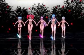 Dancing MMD girls hentai anime teens shape gets cums