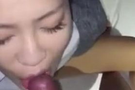 Chinese brunette pov fucked and cum in mouth