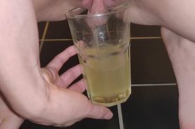 Pissing in a glass for you to drink