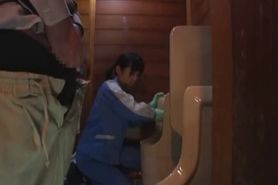 Asian maintenance worker walks into part4