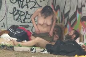 Homeless people have a public orgy (Full video in comments)