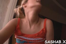 Exquisite russian sasha blonde dazzles with crazy sucking