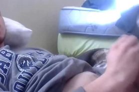 Sexy egyptian guy wanks with friend in bed watching