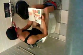college kid caught jacking off in dorm bathroom