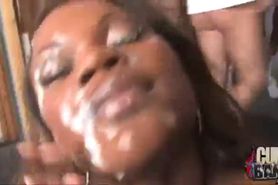 Angry black slut interracial blowjob bukkake facial - video 2