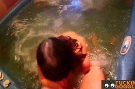 Fuck a brunette in a whirlpool
