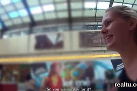 Beautiful czech kitten is seduced in the shopping centre and pounded in pov - video 1