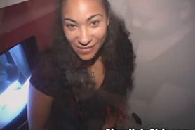 Emelia Lusty Latina sucking off strangers at gloryhole