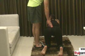 Thai girlfriend fucked by boyfriend while doing yoga