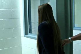 Teen girl handcuffed behind her back