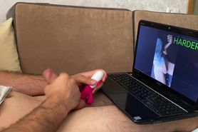 Hubby catched jerking off on trans porn