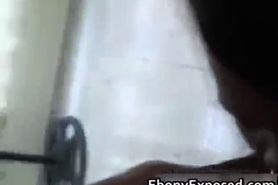 Black girlfriend washes dishes and sucks part6