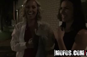 Mofos - Two sluts, Danica Dillon, Nicole Aniston get picked up share a cock