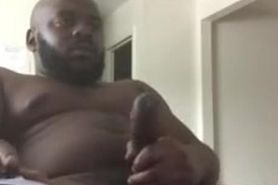 Big  bear black man masturbates and cum