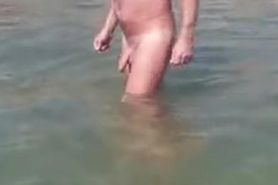 Gorgeous daddy naked on the beach