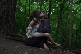 Public Sensual Kissing in Forest - Polish Amateur Couple