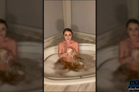 Huge boobs British MILF Sophie Dee masturbates at home