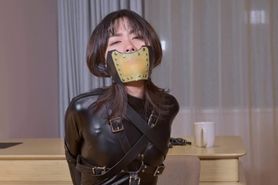 Follow Tw:@fetishslavestudio Catsuit Girl is Gag in a Variety of Ways Part2