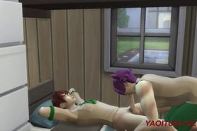 Keitaro cum on Yoichi's mouth and then he cum on his ass - Camp Buddy Yaoi