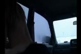 Amateur Russian couple sex in the car