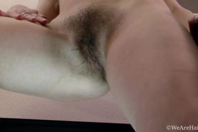 We Are Hairy - Slava Sanina strips and enjoys herself in bed