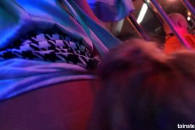 Bi slags gets tits and slits fucked in a club